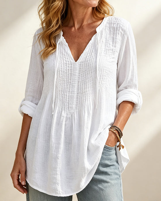 Bluse V-Hals Snor Solid
