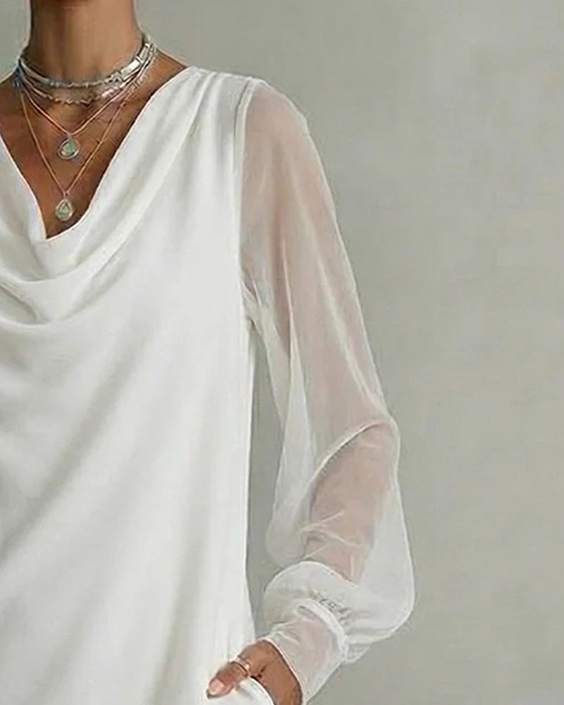 Kjole Pustende Erm Cowl Neck