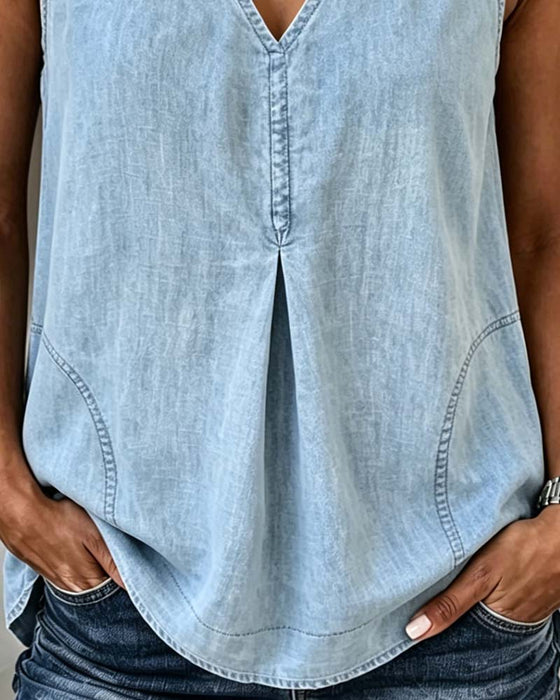 Tank Topp V-Hals Denim