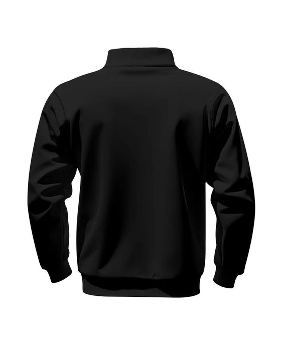 Sweatshirt Ensfarget Ståkrage Glidelås
