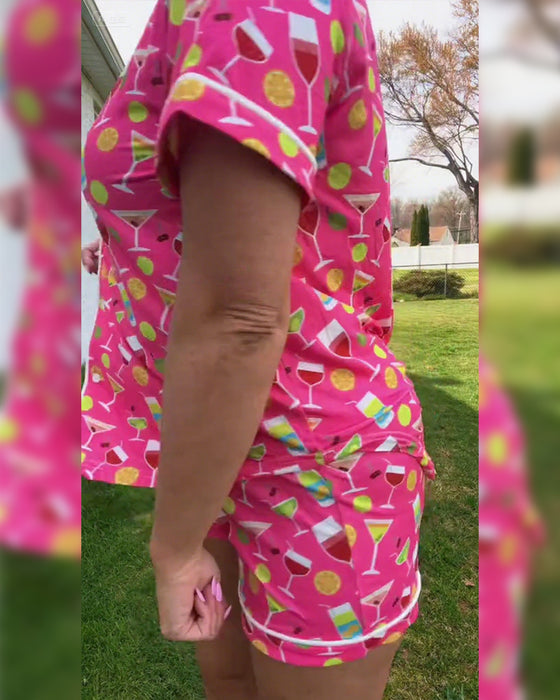 Todelte Sett Vinflaske Trykk Casual