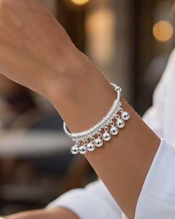Armbånd Justerbar Sølv Bell Charm Bangle