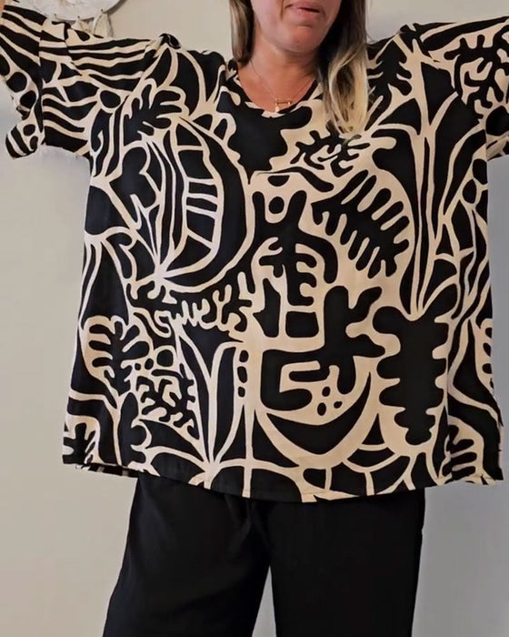 Topp Abstrakt Botanisk Print Løs