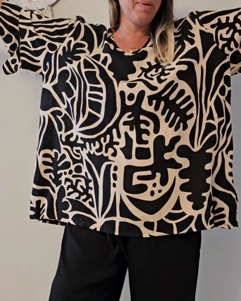 Topp Abstrakt Botanisk Print Løs