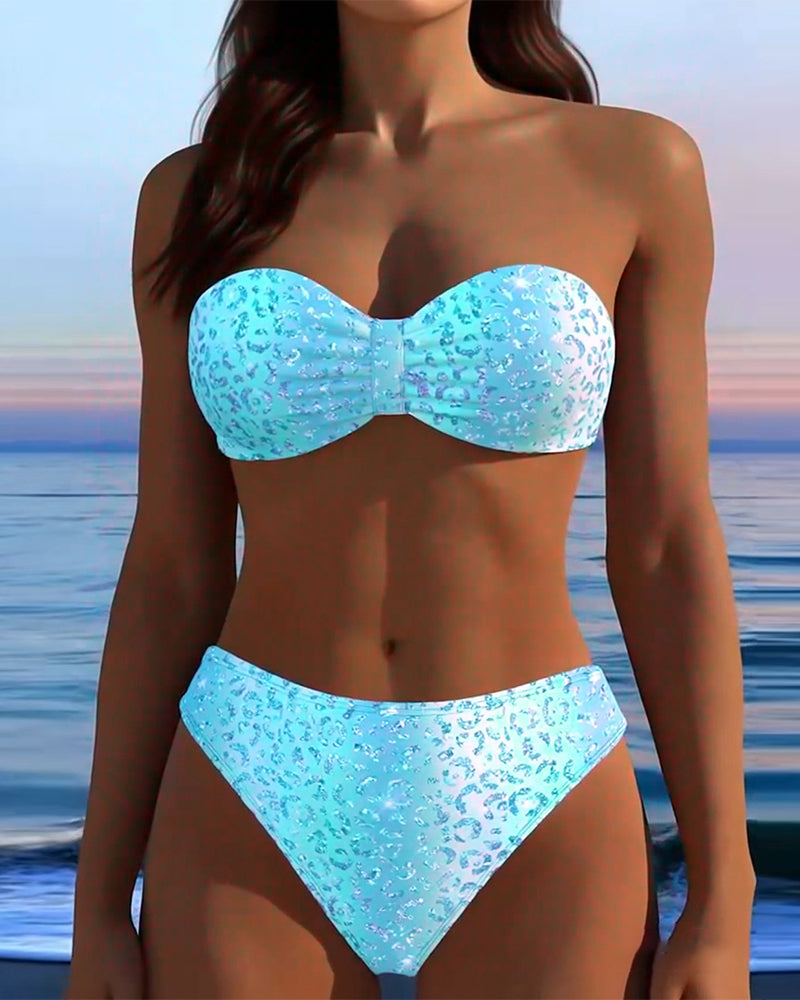 Bikini Leopardmønster Bandeau