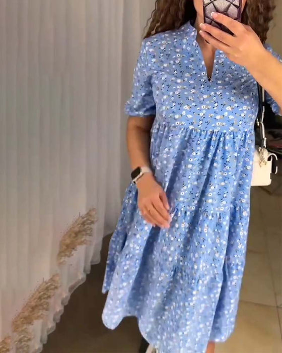 Løs blomstret fritidskjole