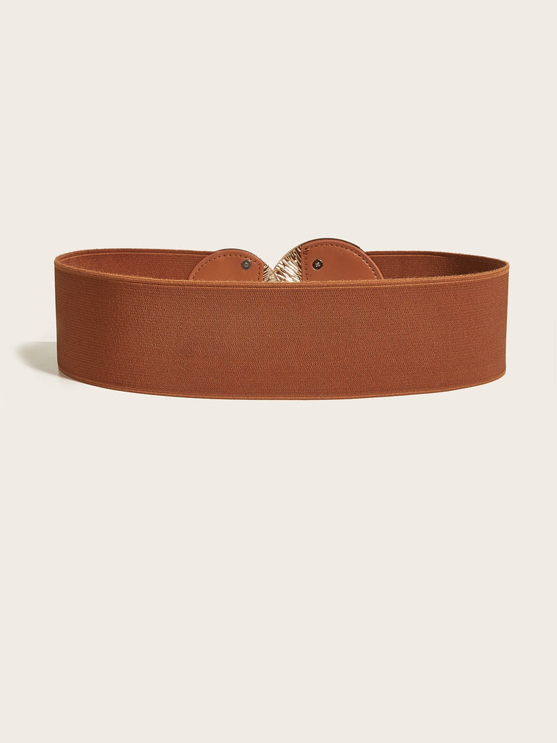 Dame Vintage Elastisk Belte Med Gyllent Spenne