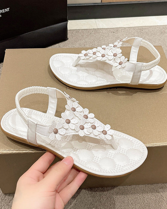 Strandsandaler Med 3D-Blomster