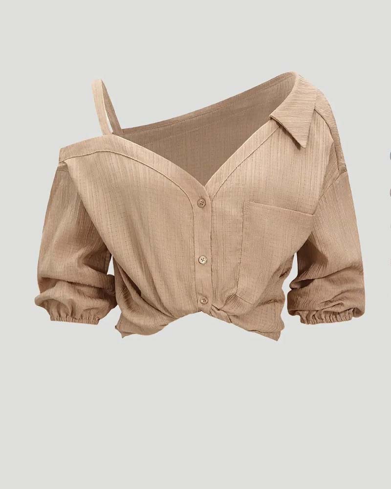 Bluse Enskulder Rem Vri