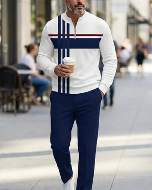 Sett Halv Genser Glidelås Menn Lounge