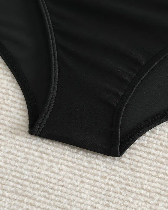 Badetøy Underdel Plissert Ensfarget Høy Midje