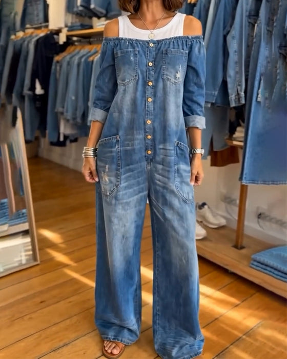 Jumpsuit Langermet Fargeblokk