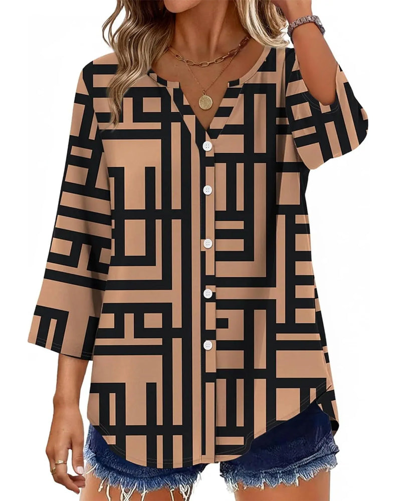 Bluse Prikket Trykk Loose Fit