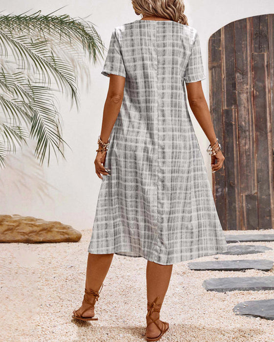 Kjole Kortermet Rutete Uformell