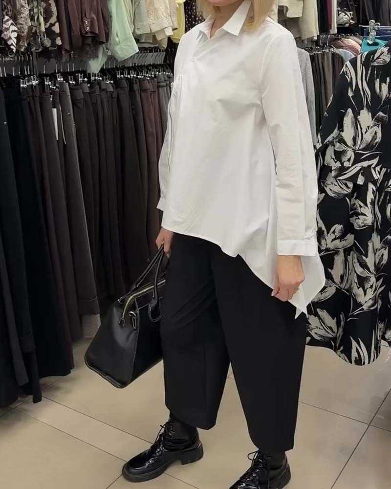 Skjorte Uregelmessig Side Glidelås