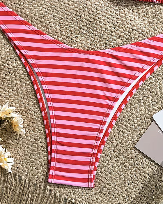 Bikini Horisontal Stripet Halter