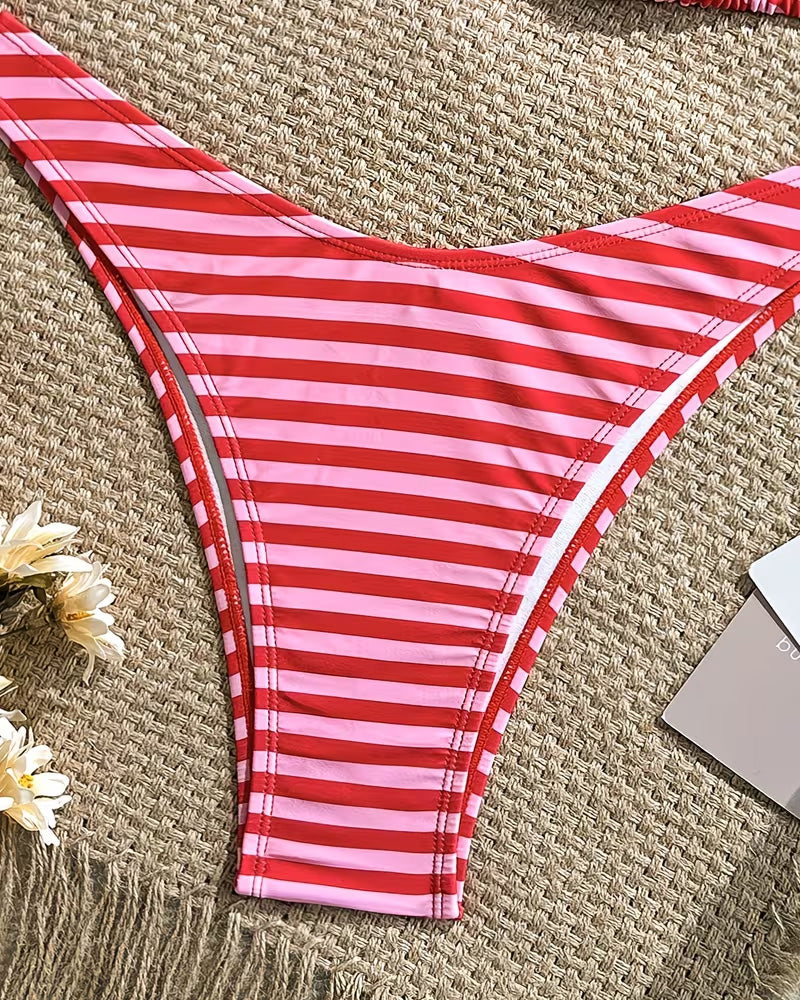 Bikini Horisontal Stripet Halter