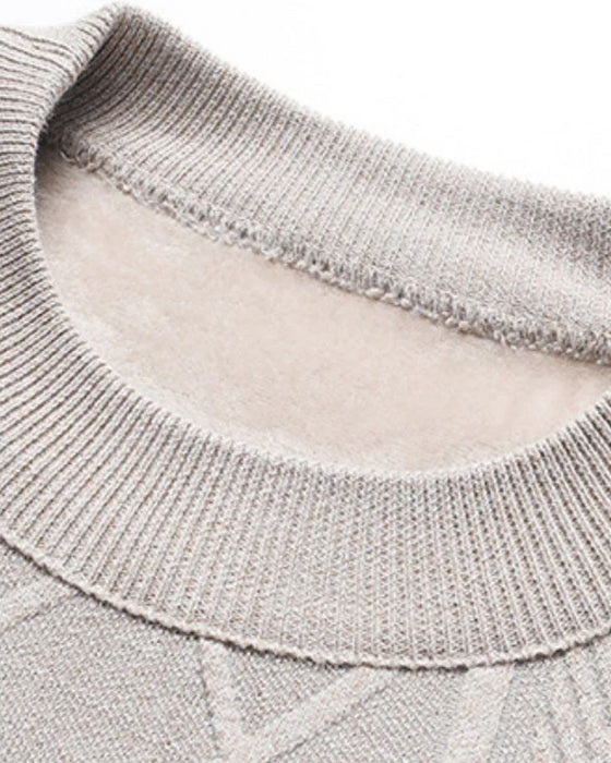 Genser MennS Vinter Fôret Med Fløyelsvarme Strikket