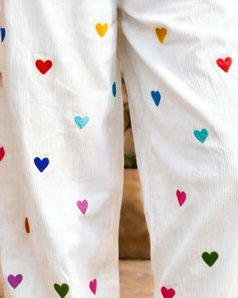 Bukser Hjerte Elastisk Midje Vida Ben Kortet