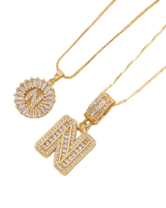 Halskjeder Initial Bokstav Anheng 2 Pakke