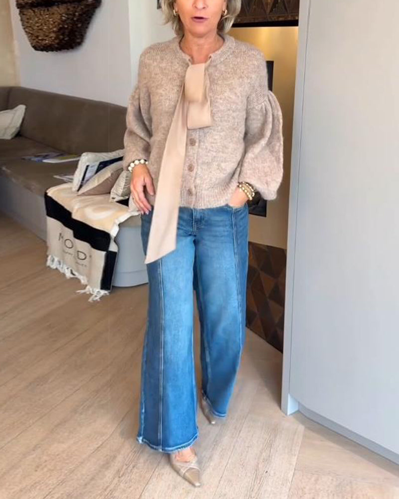 Cardigan Kåpe Med Elegant Stil, Lørdagsermer Design