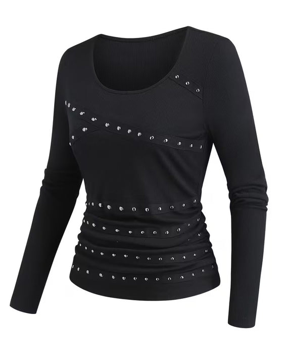 Bluse Stilig U-Hals Figursydd