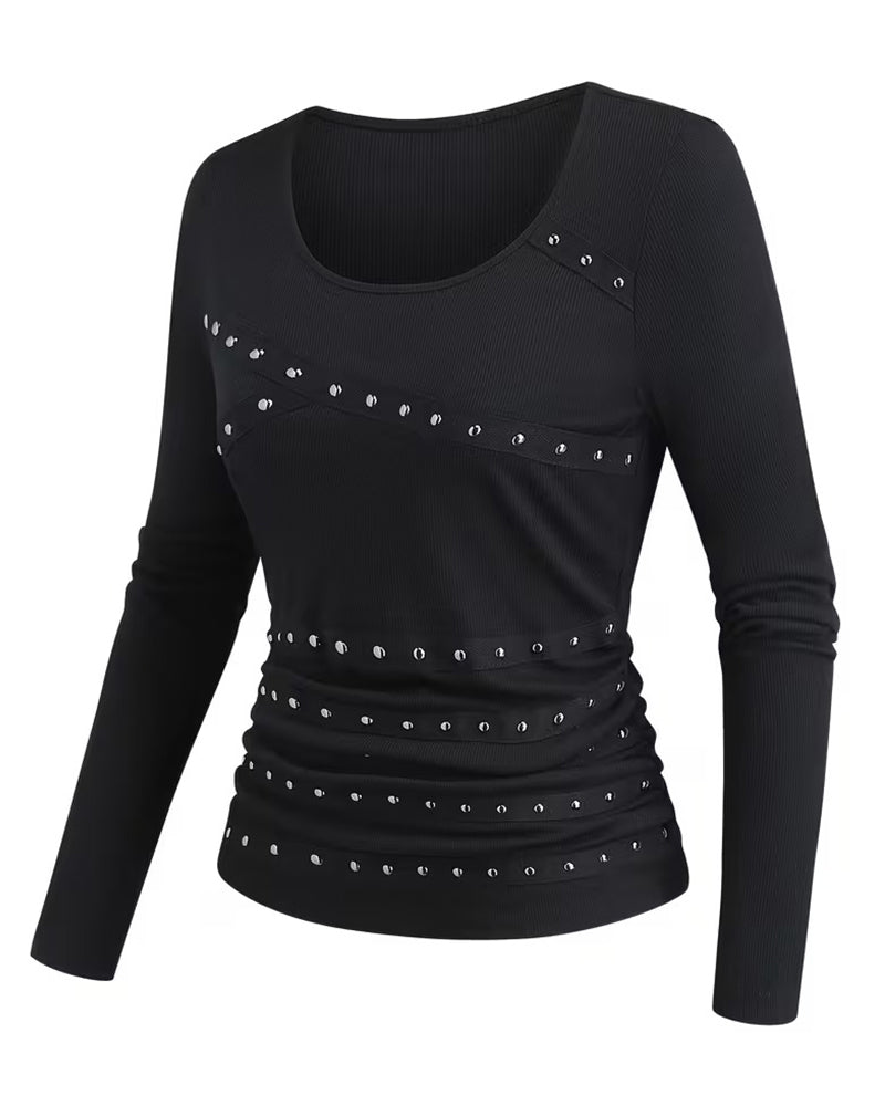 Bluse Stilig U-Hals Figursydd