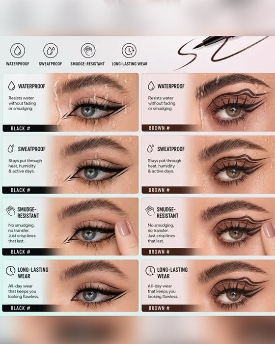 Flytende Eyeliner Vanntett Ultra Tynn Spiss Rasktørkende
