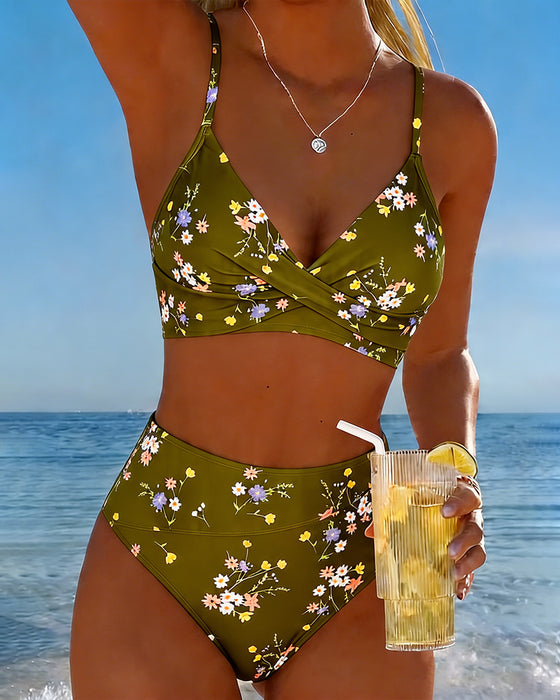 Bikini Sexy Korskryssende Blomstermønster