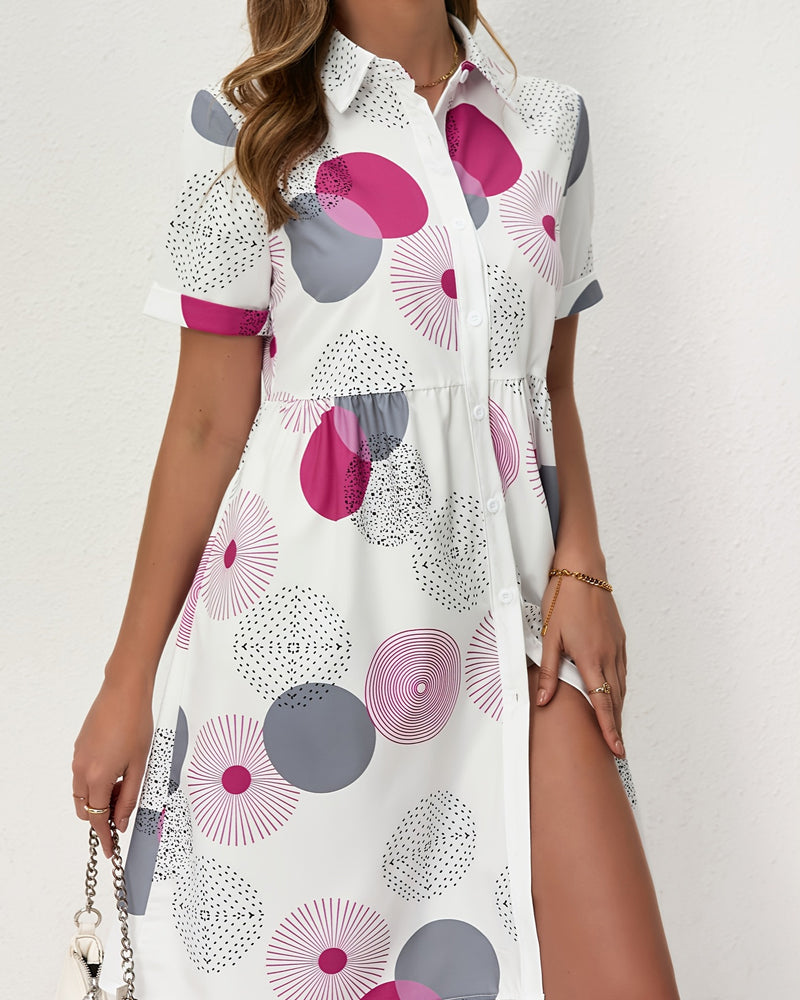 Kjole Polka Dot Trykk Skjorte