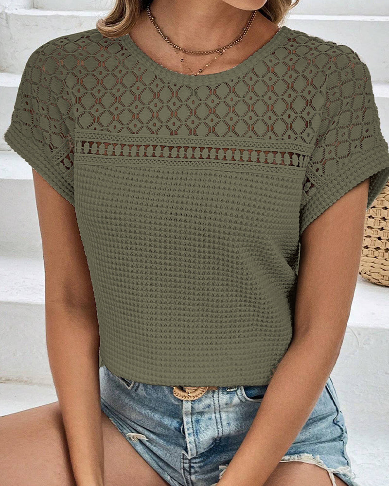 T-Skjorte Raglan Nett Hul Ut Pustende