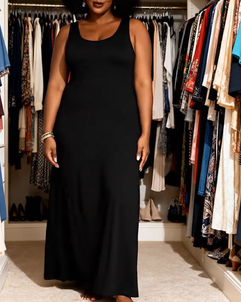 Kjole Ermeløs Lang A-Linje