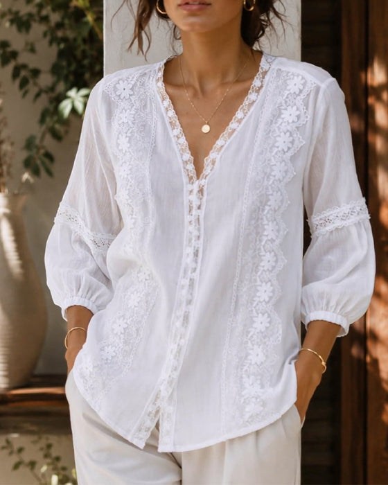 Bluse V-Hals Enfarget