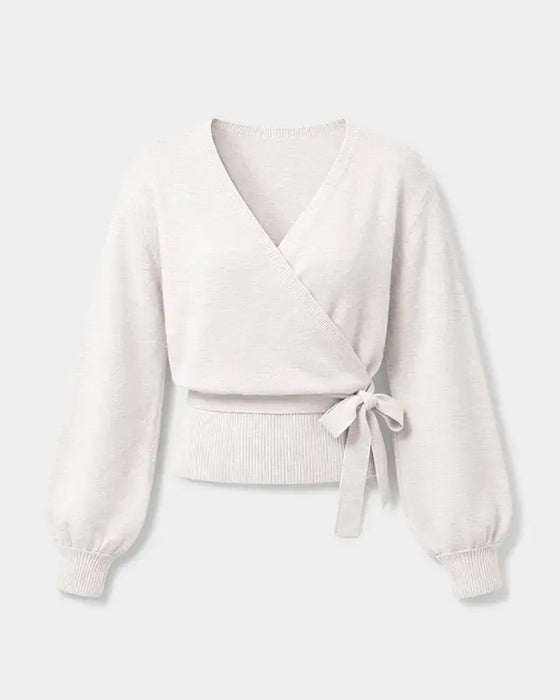 Pullover V-Hals Kors Knyte Kort