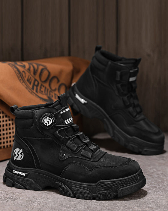 Sko Menns Utendørs Dreie Spenne Arbeid 🔄👞 – Vanntette 💦, Slipresistente 🚶‍♂️, Komfortable , Pustende 🌬️