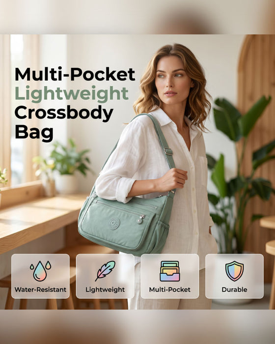 ⌛ Tidsbegrenset Tilbud – Lett Vannavstøtende Crossbody Veske 👜