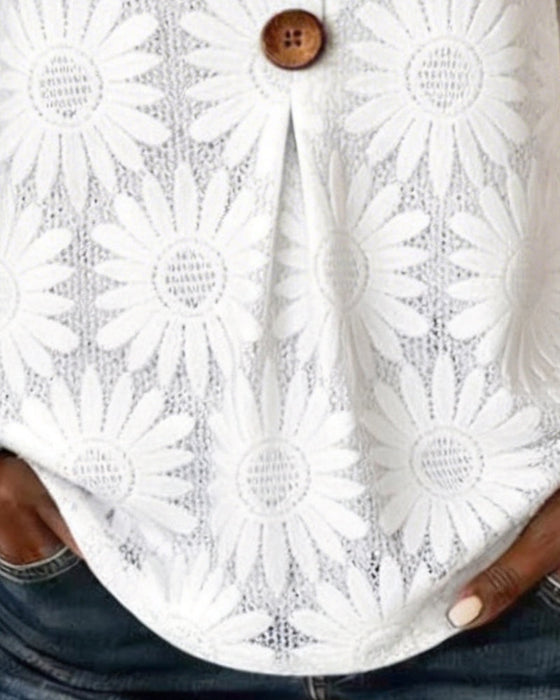 Bluse Med Ruffle-Mønster Og Volanger På Ermene