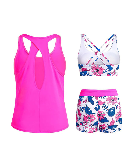 Tankini Blomstrende Trykk Tredelt