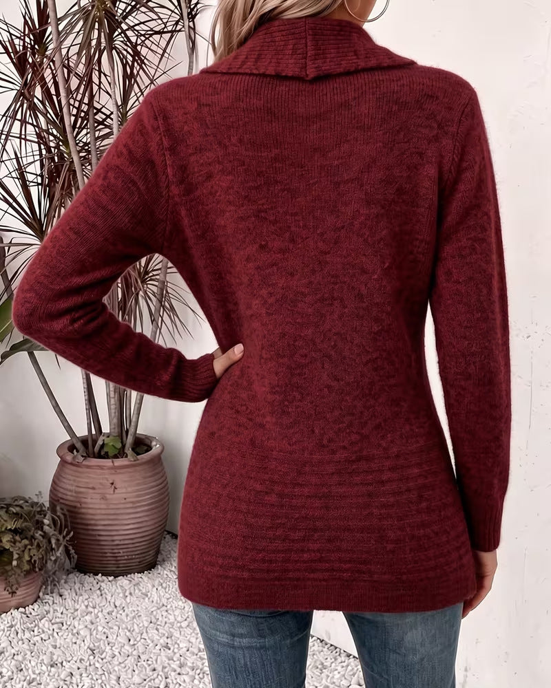 Cardigan Solid Farge Knapp Pyntet