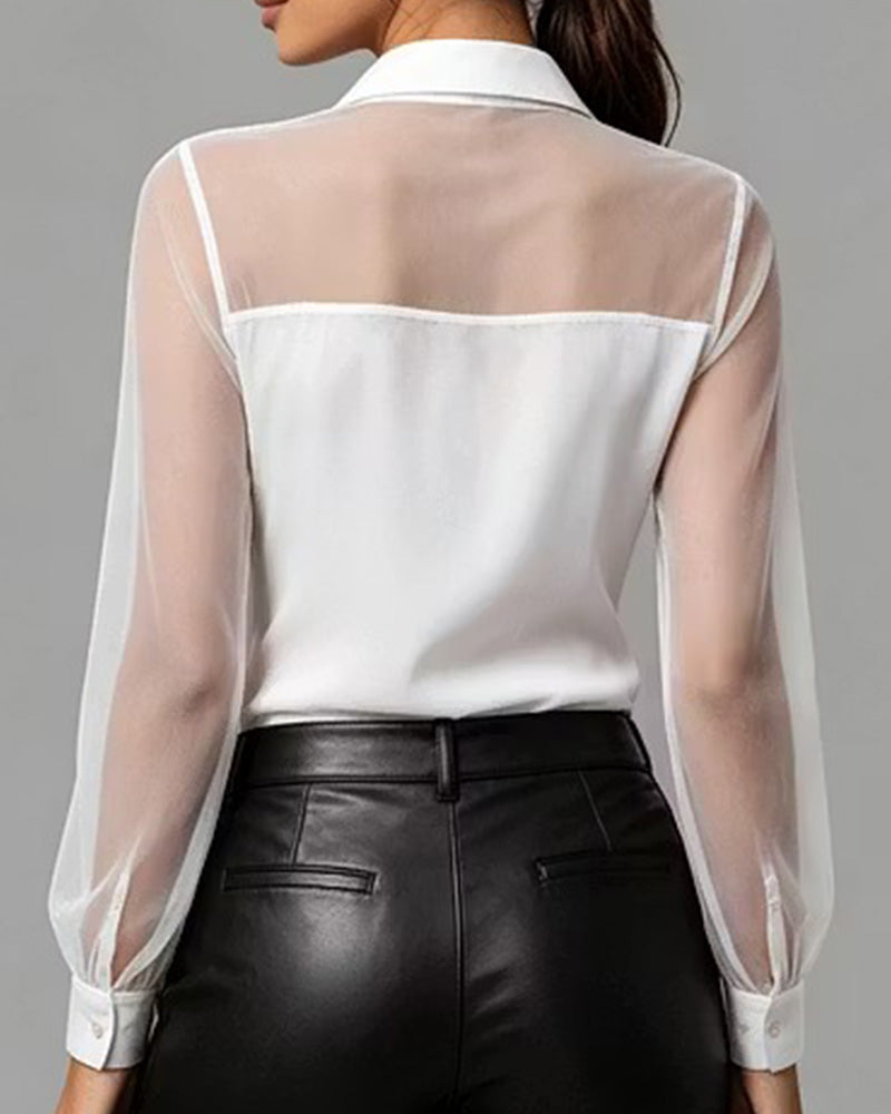 Skjorte Knapp Casual Solid