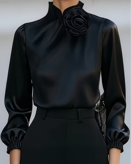 Bluse Turtleneck Rose Lang Erme