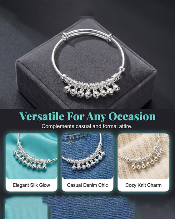 Armbånd Justerbar Sølv Bell Charm Bangle