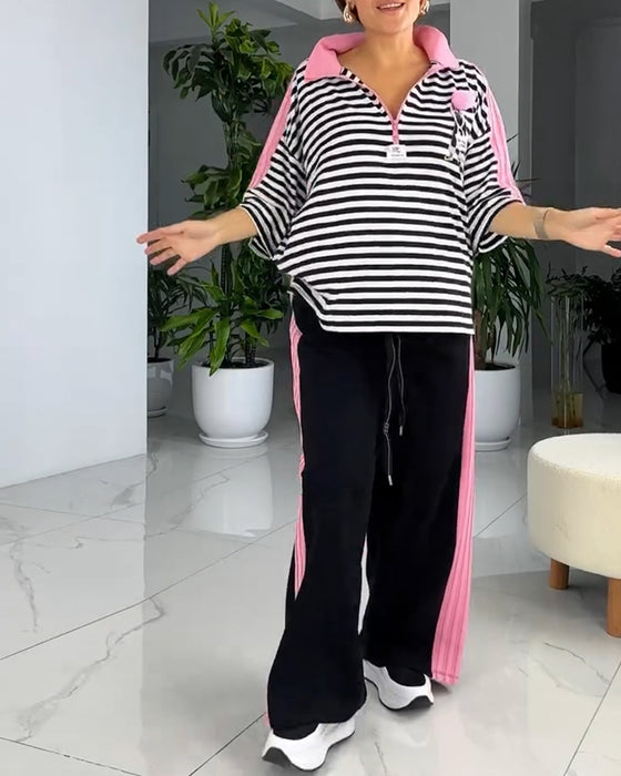 Dress Stripete Trykt Løse Bukser