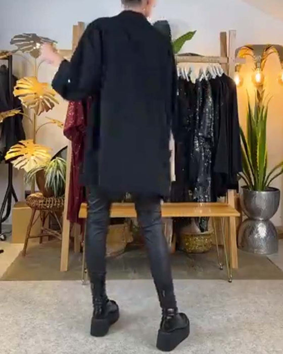 Skjorte avslappet paljett med løs temperament