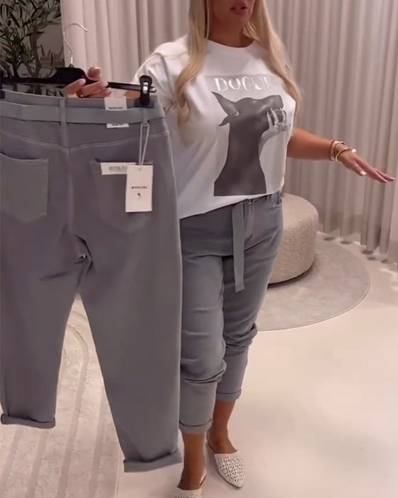 Bukser Elastiske Slim Fit Avslappede