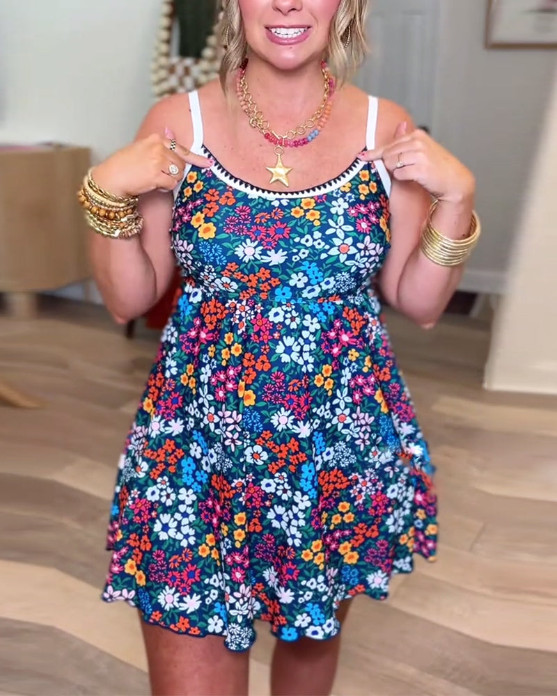 Solkjole Badedrakt Blomstertrykk