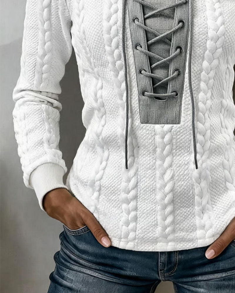 Topp Flettestrikk Patchwork Knyte Mote