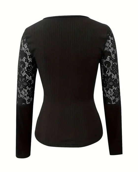 Bluse Med Knytekrage Strikket