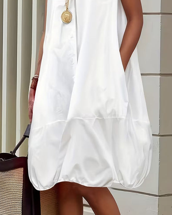 Kjole Krage Årmeløs Skjorte