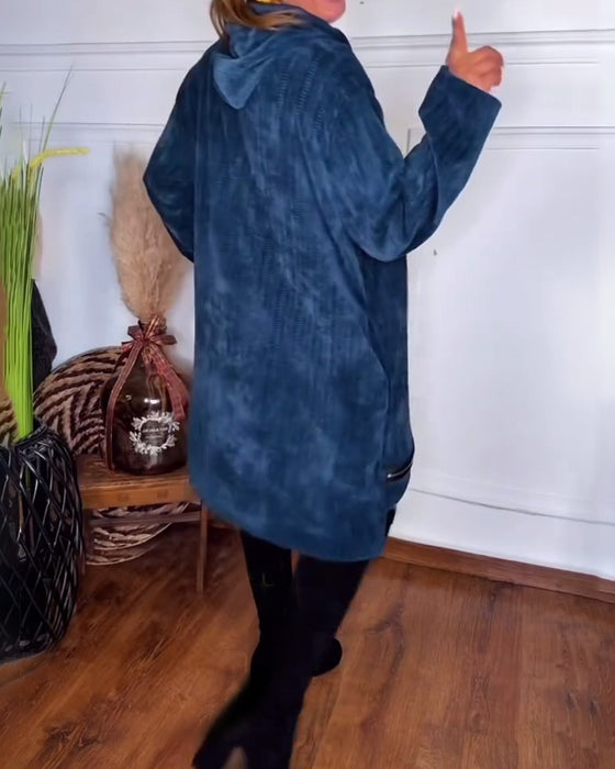 Kjole med avslappet hette, løs ensfarget